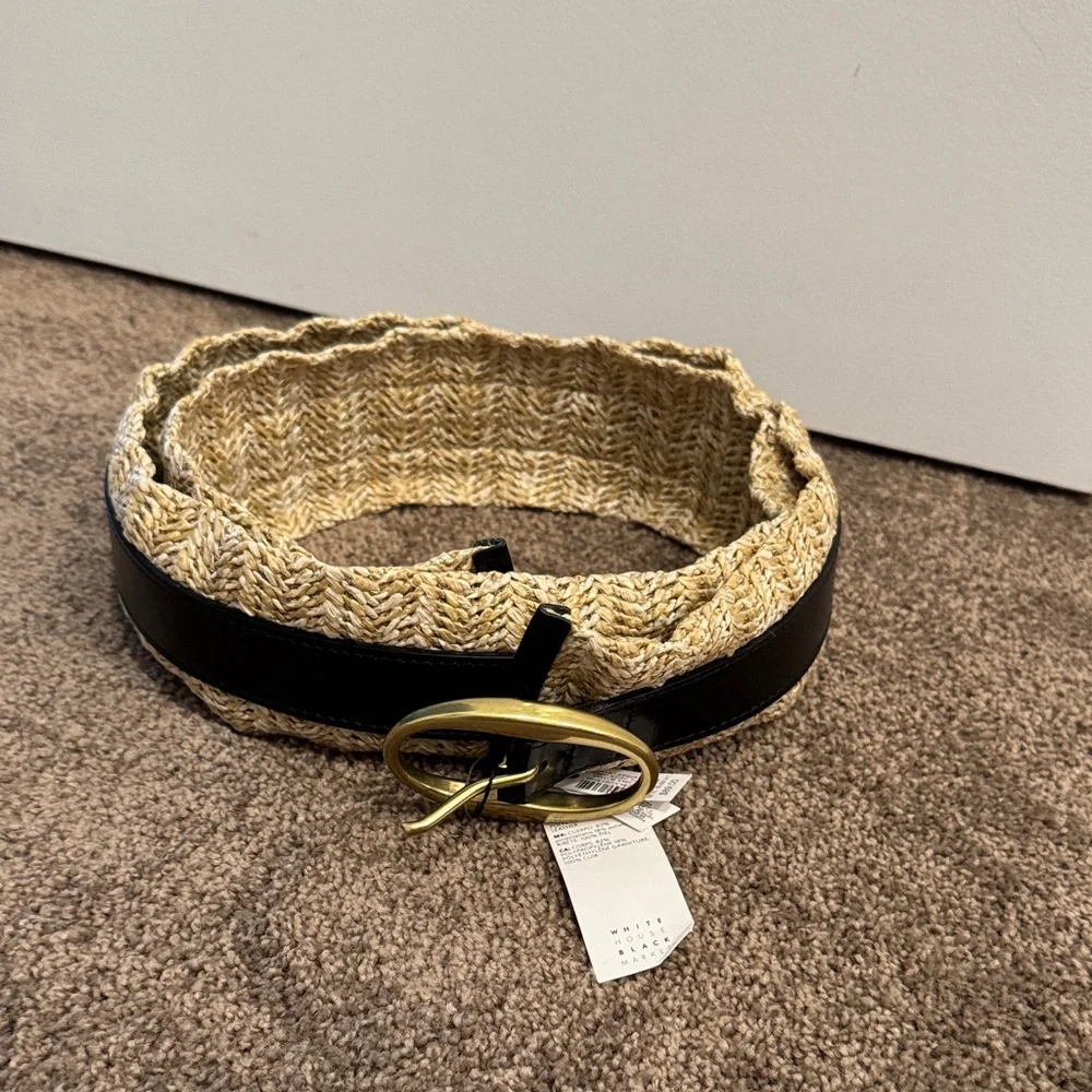 White House black market wide straw belt size XL NWT